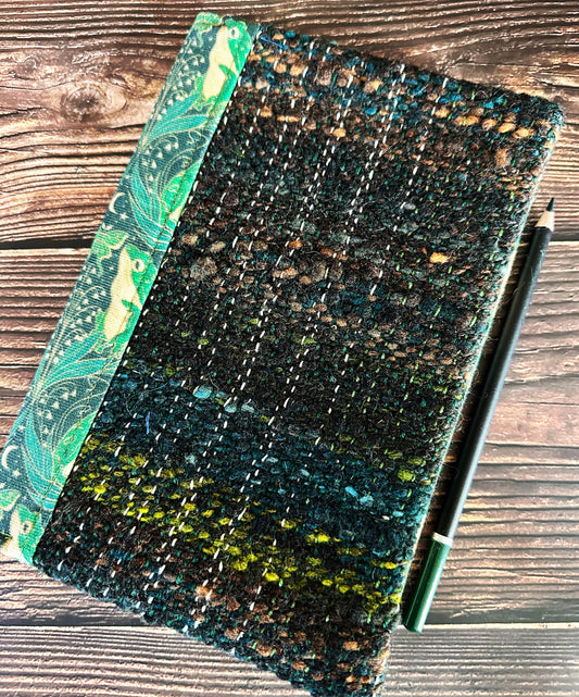 Art Nouveau Frogs with Handwoven Wool Adjustable A5 Journal Cover