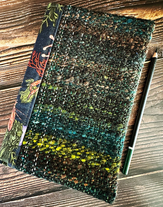 Hermit Crabs and Anemones with Handwoven Wool Adjustable A5 Journal Cover