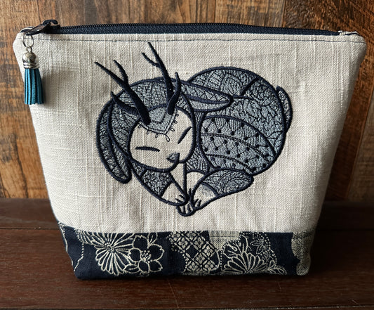 Jackalope Padded Project or Cosmetic Bag