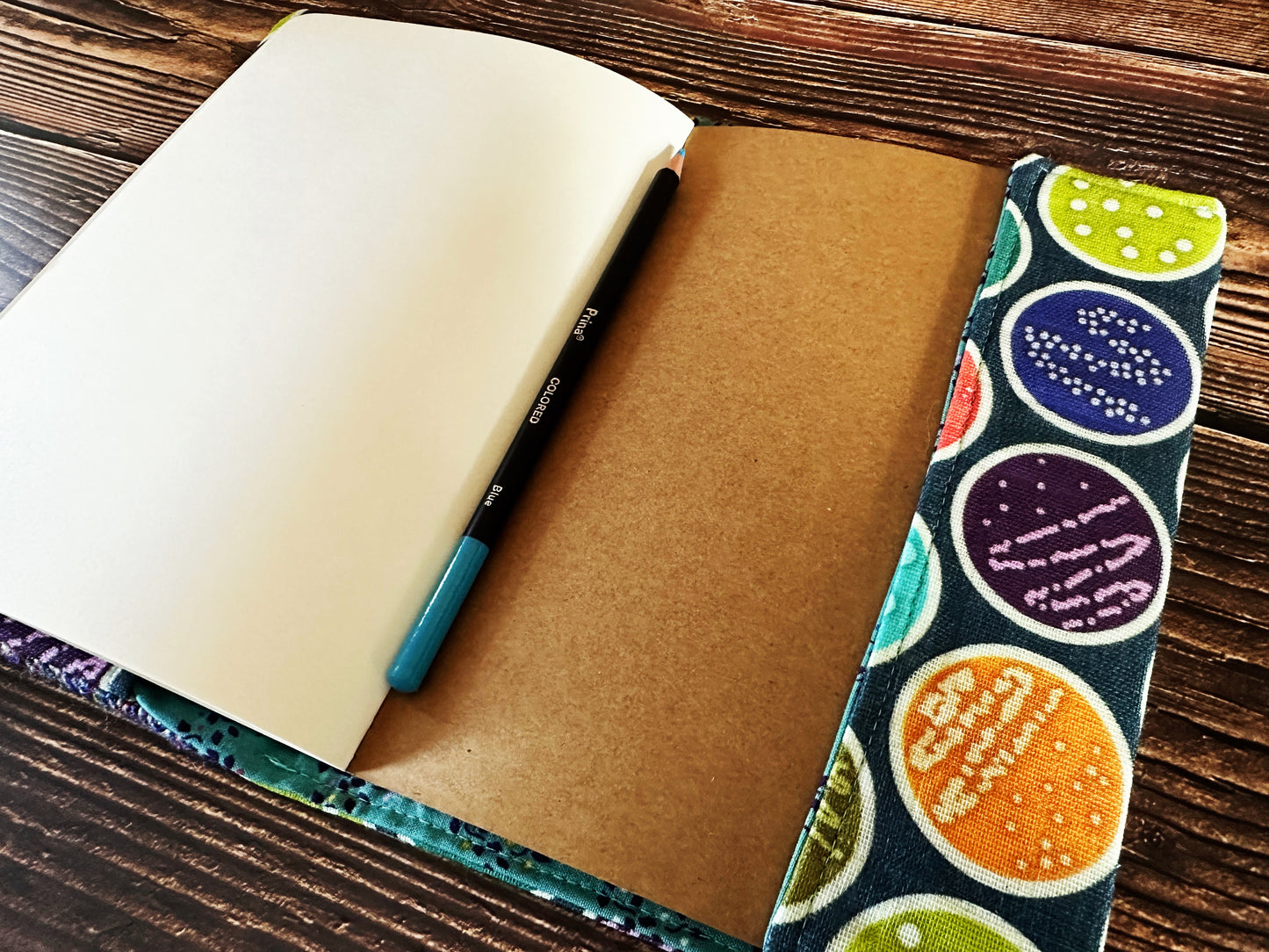 Petri Dishes with Handwoven Wool Adjustable A5 Journal Cover