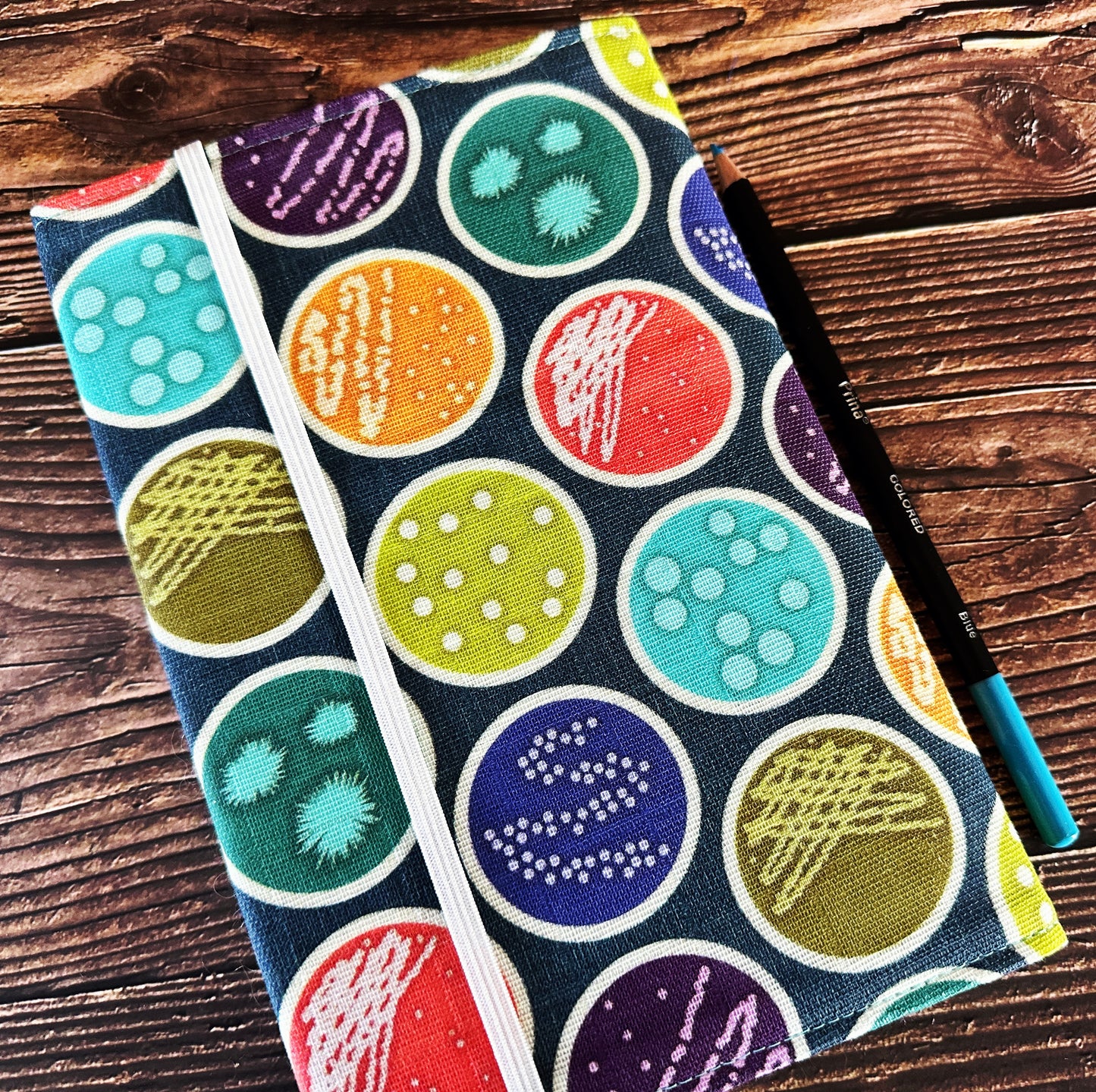 Petri Dishes with Handwoven Wool Adjustable A5 Journal Cover