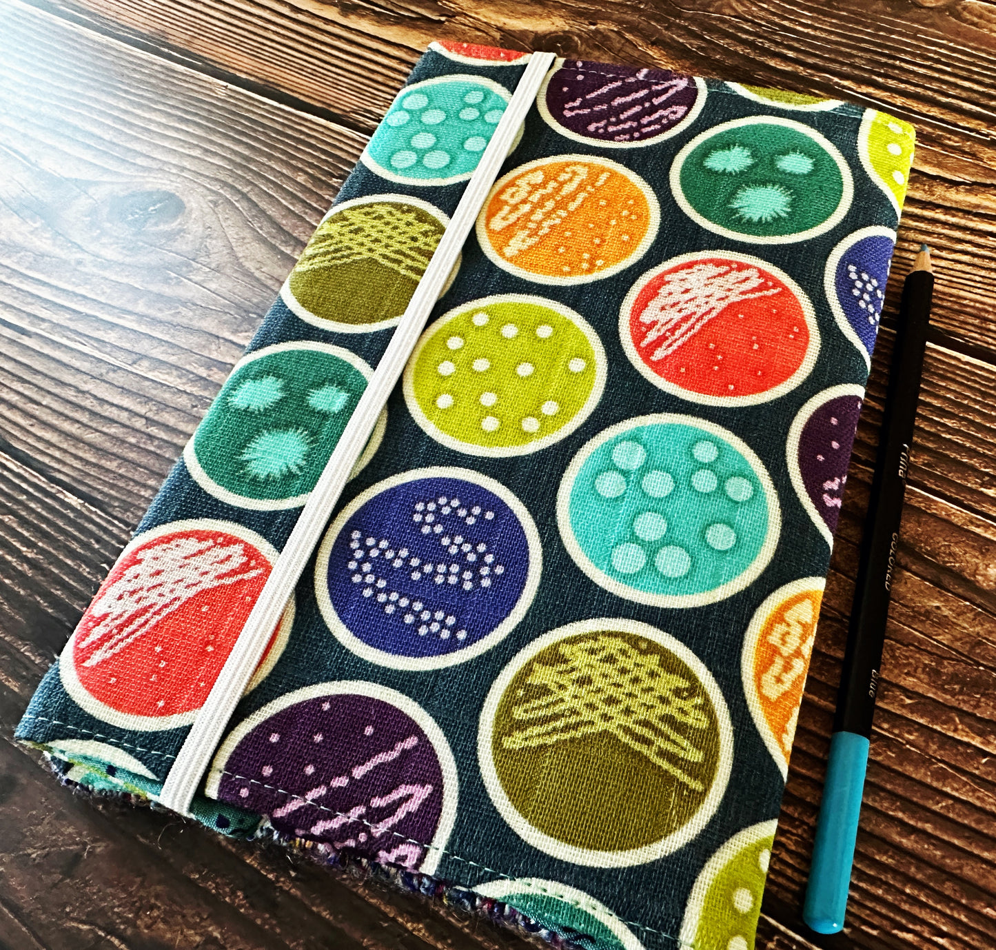 Petri Dishes with Handwoven Wool Adjustable A5 Journal Cover