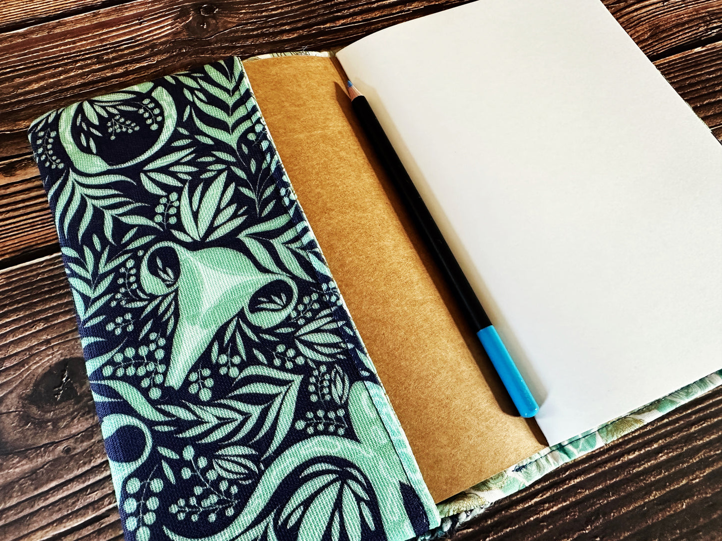 Uterus Garden with Handwoven Wool Adjustable A5 Journal Cover