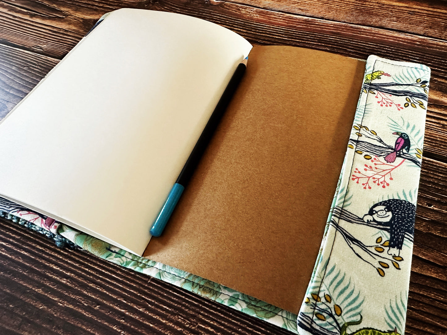 Sleepy Sloths with Handwoven Wool Adjustable A5 Journal Cover