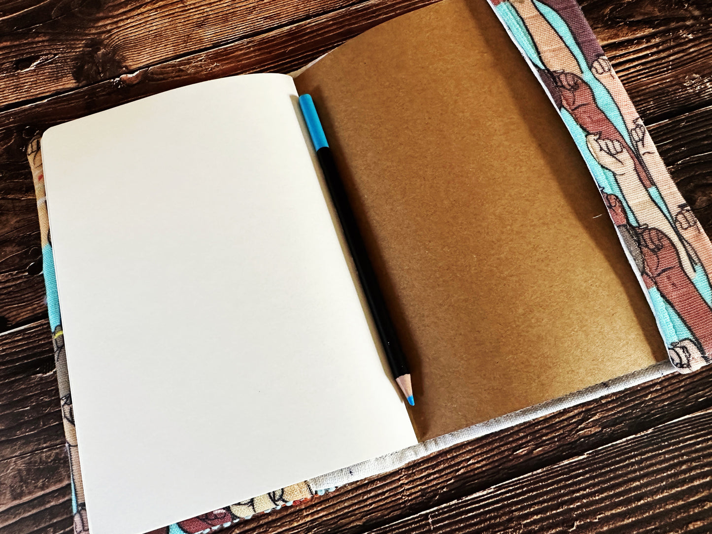 Resist Fists with Handwoven Wool Adjustable A5 Journal Cover