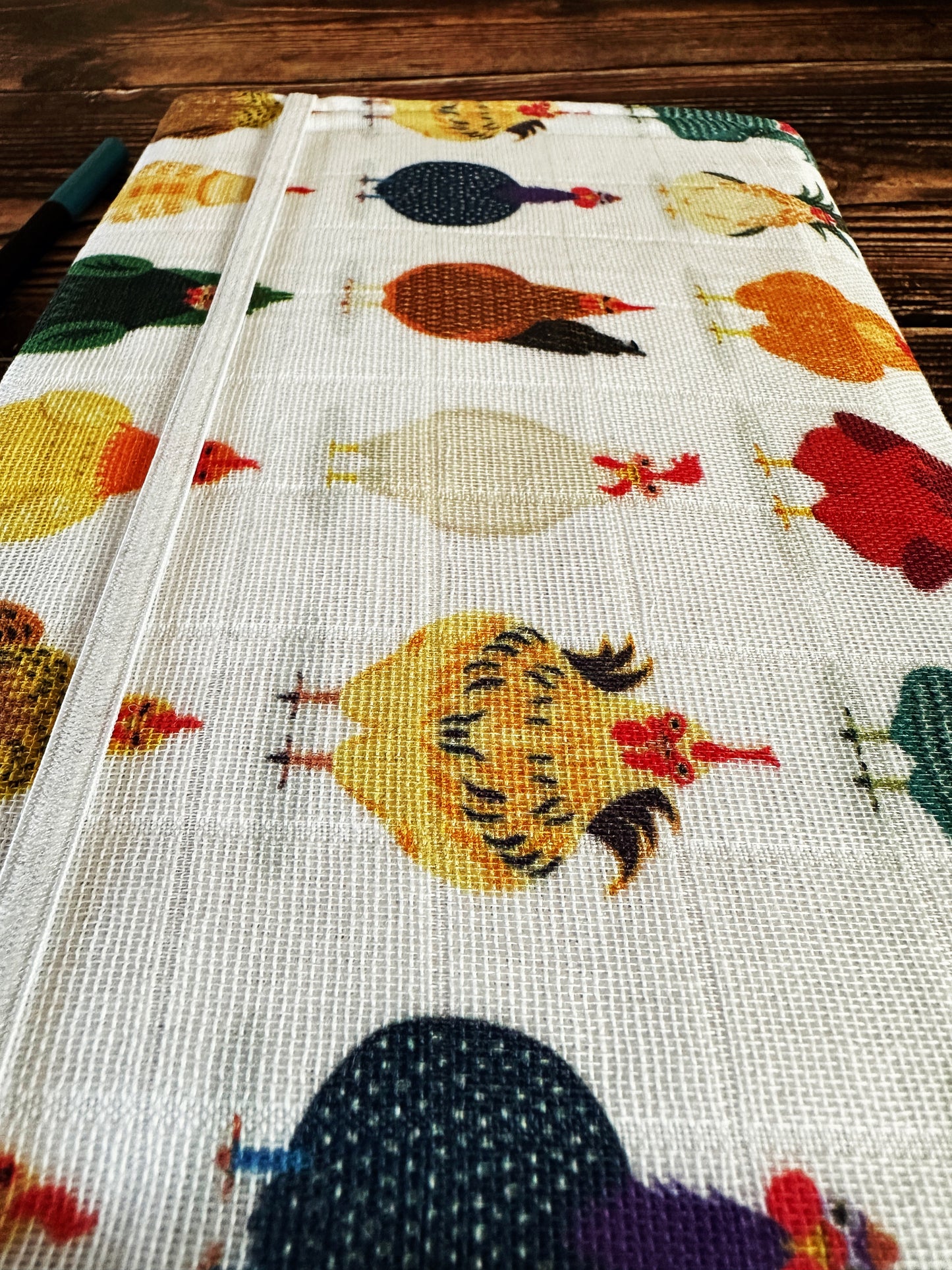 Chicken Breeds with Handwoven Wool Adjustable A5 Journal Cover