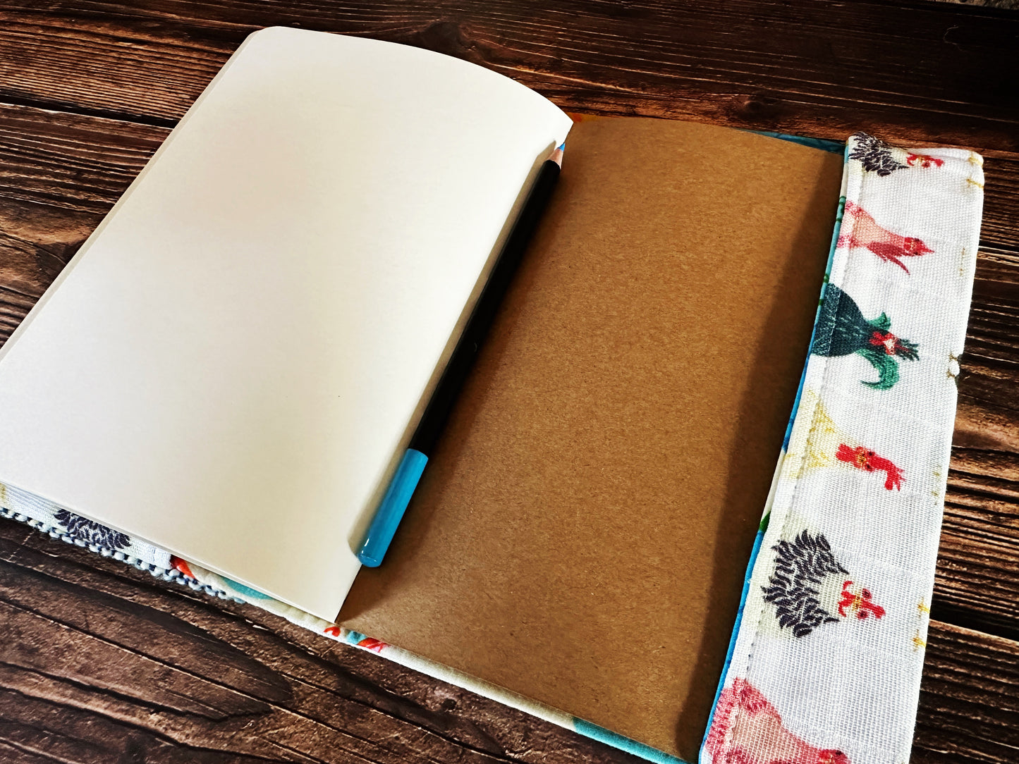 Chicken Breeds with Handwoven Wool Adjustable A5 Journal Cover