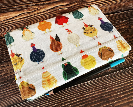 Chicken Breeds with Handwoven Wool Adjustable A5 Journal Cover