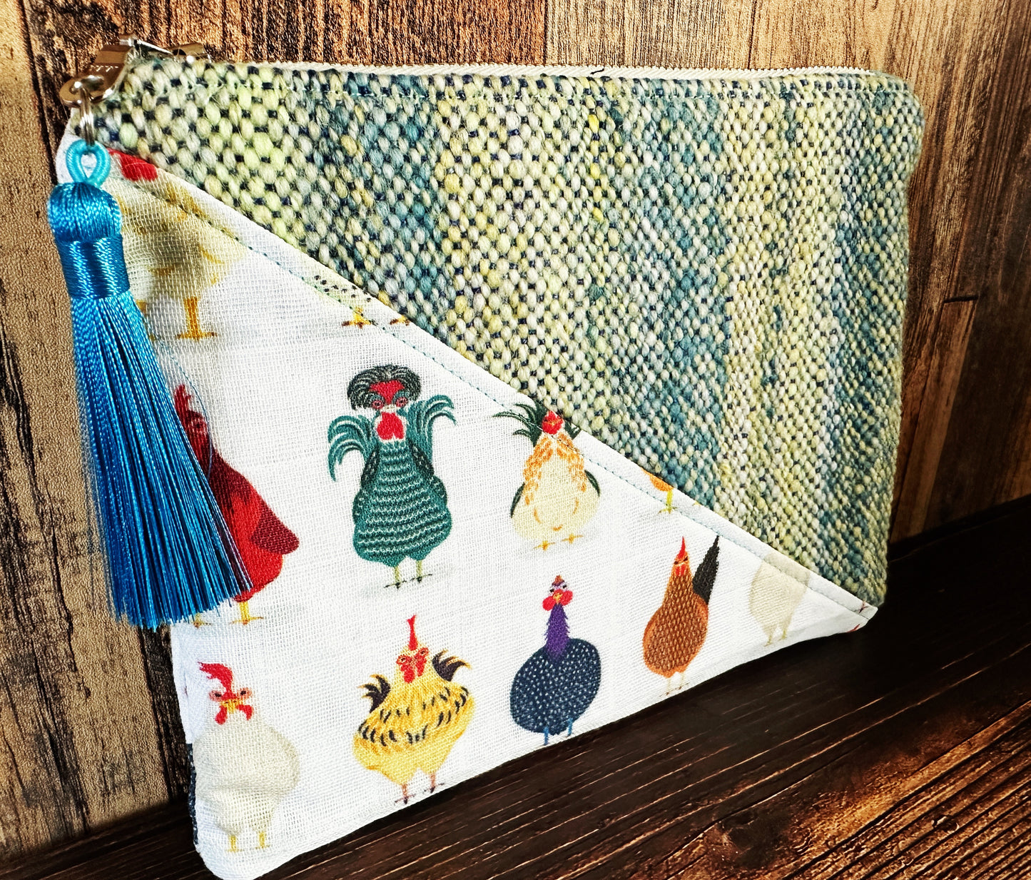Chickens Breeds and Handwoven Wool Zipper Bag