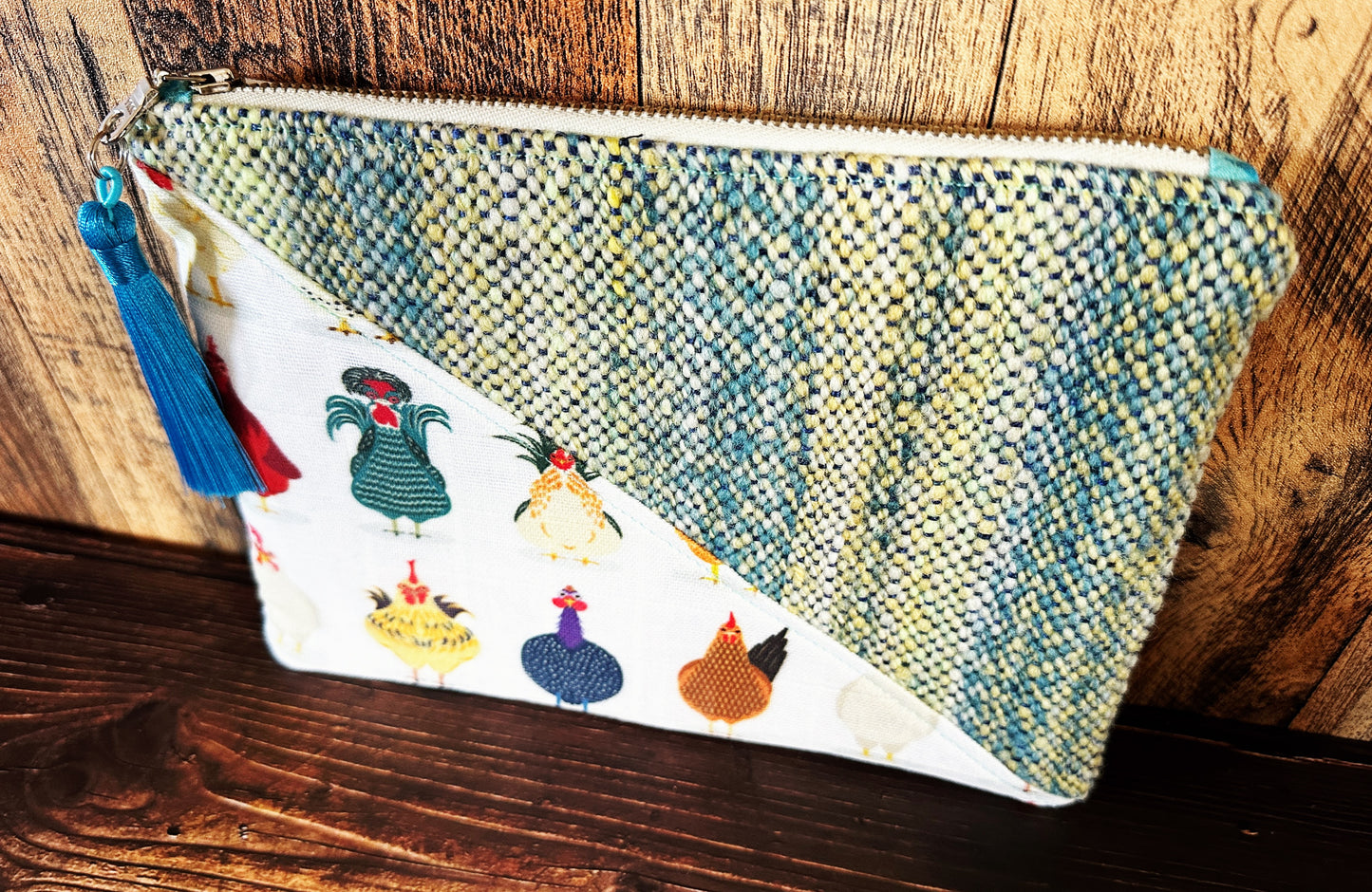 Chickens Breeds and Handwoven Wool Zipper Bag
