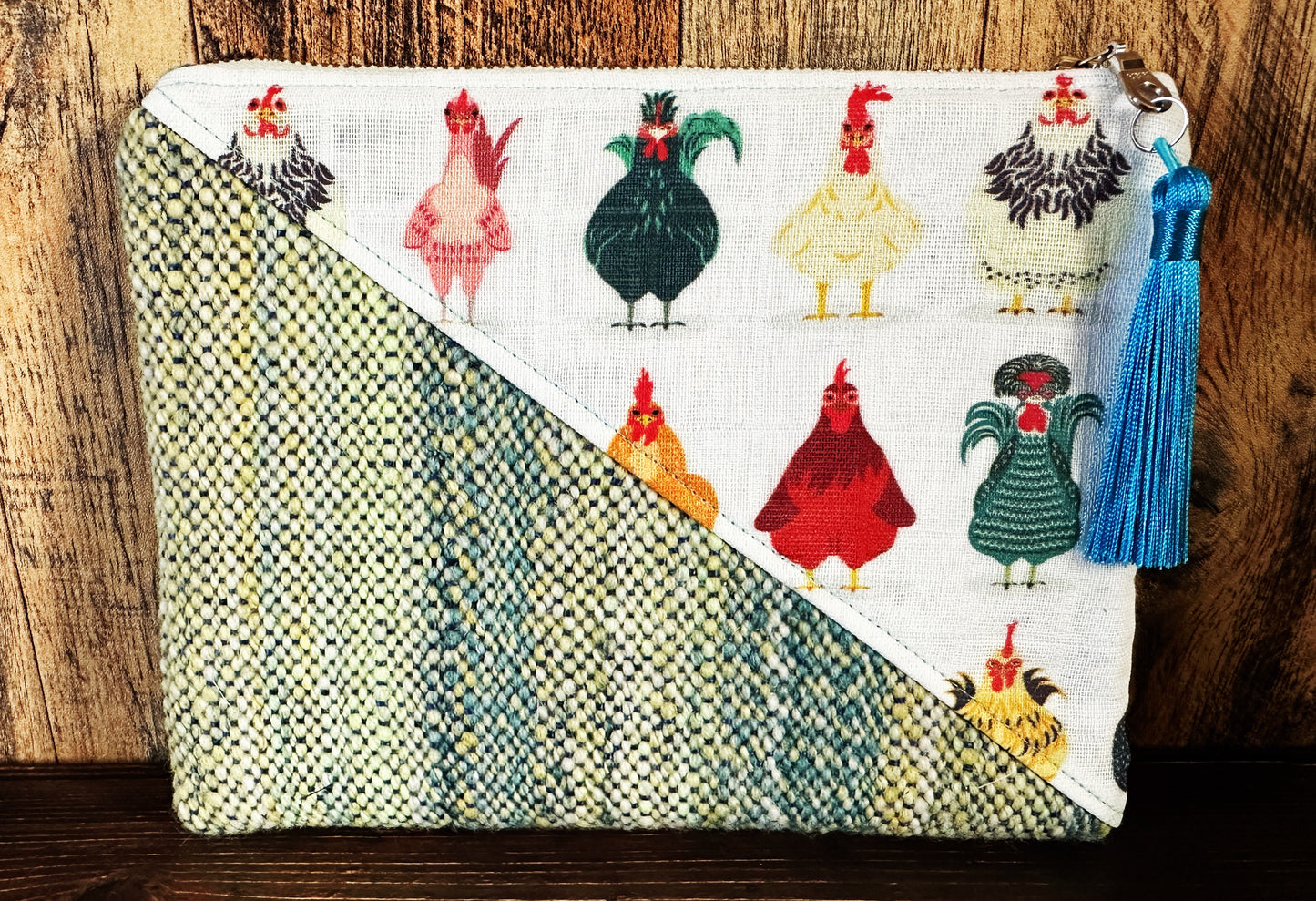 Chickens Breeds and Handwoven Wool Zipper Bag