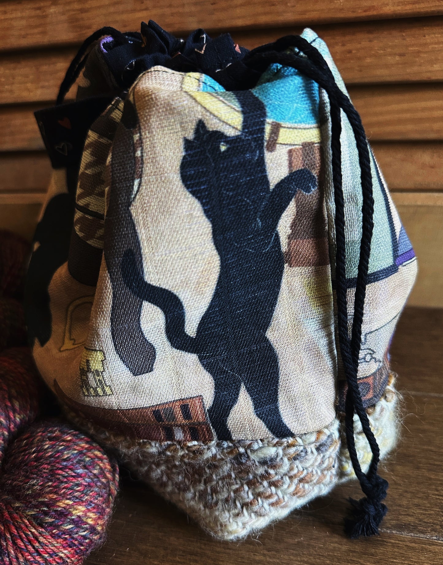 Black Cats and Books Small Project Bag