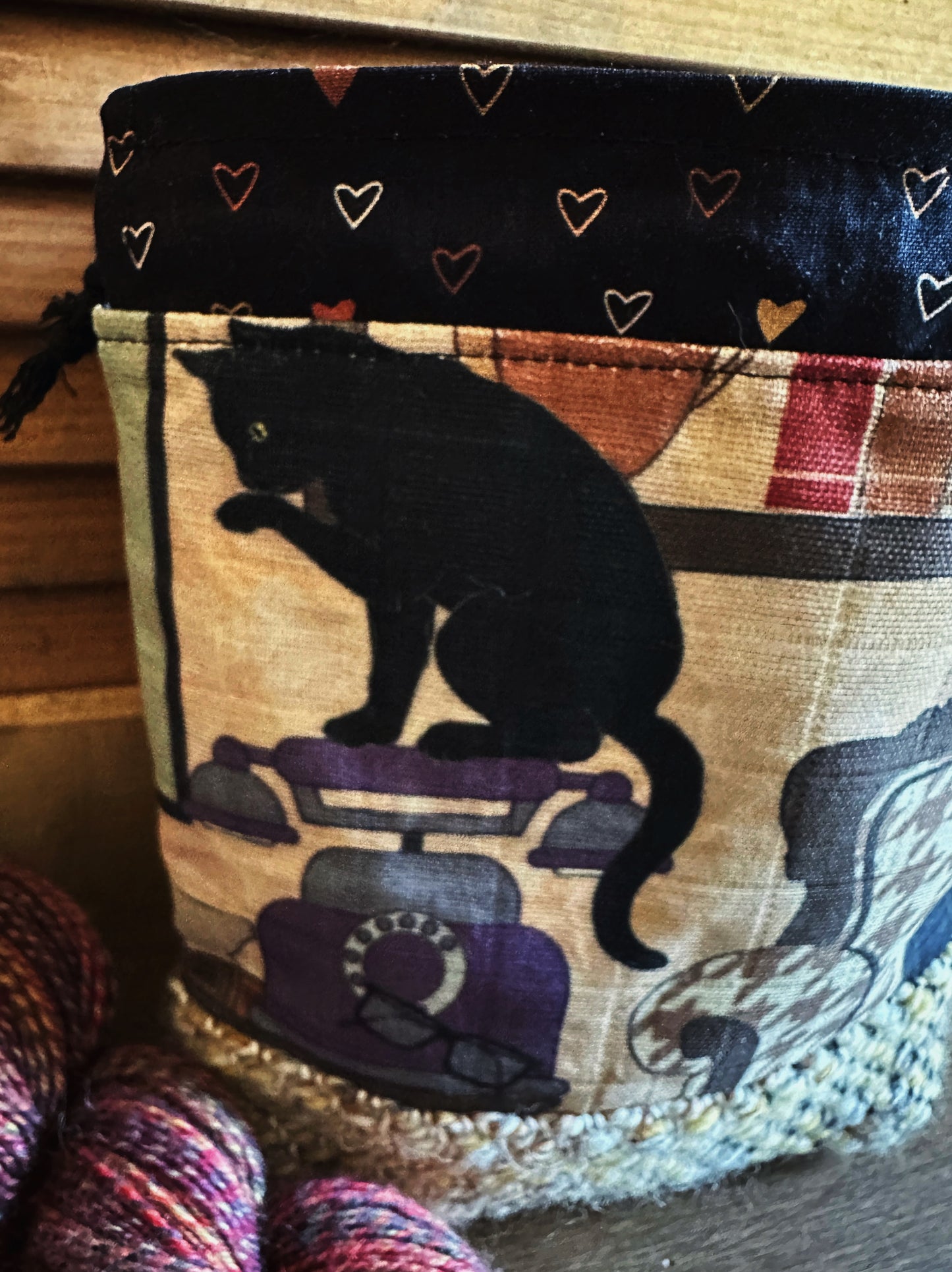 Black Cats and Books Small Project Bag