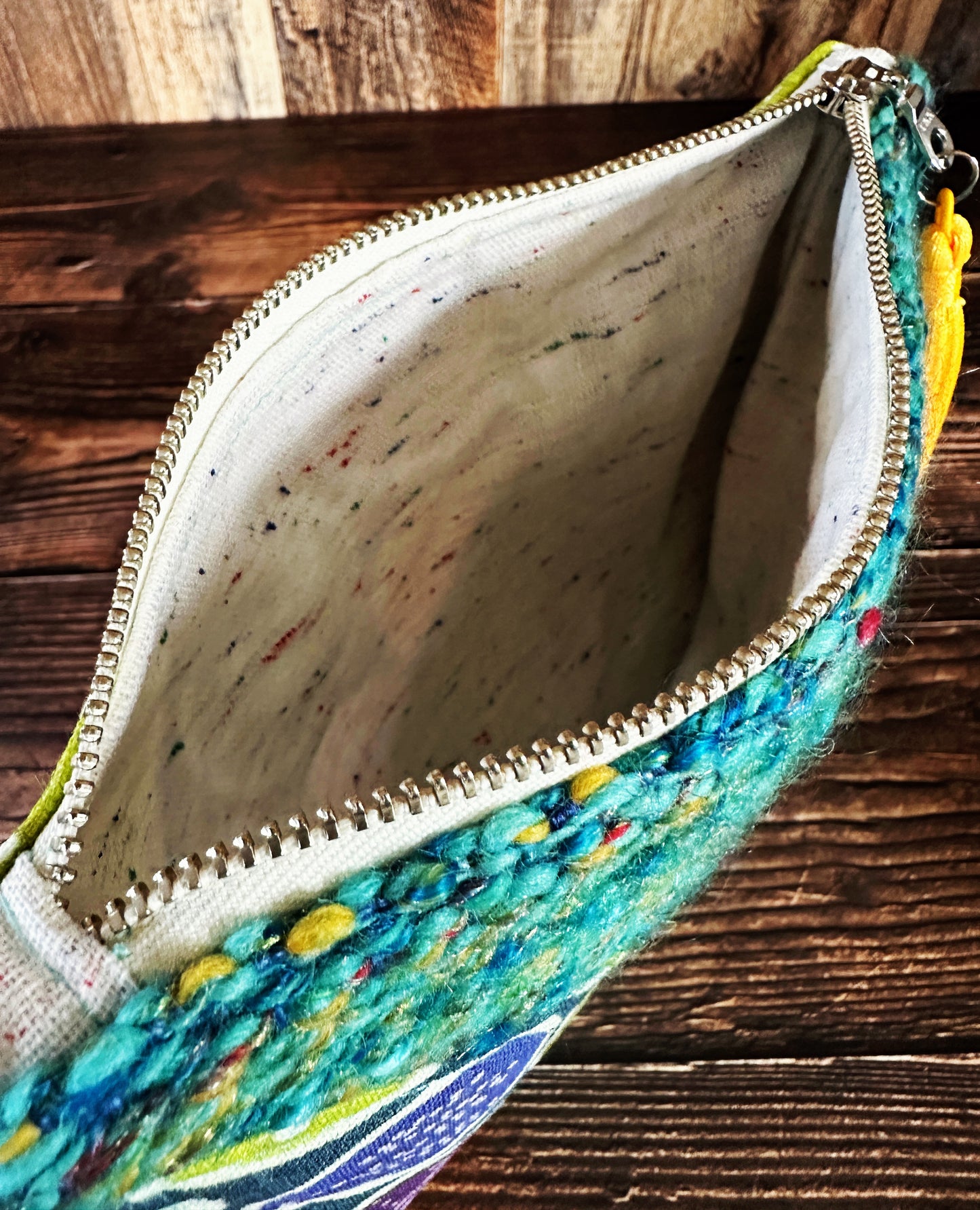 Petri Dishes and Handwoven Wool Zipper Bag