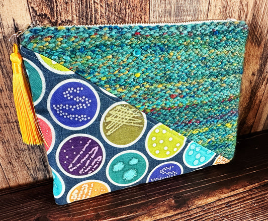 Petri Dishes and Handwoven Wool Zipper Bag