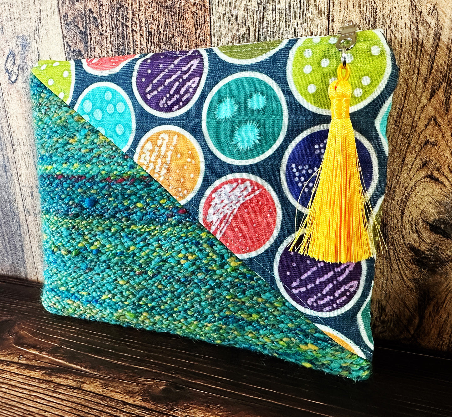 Petri Dishes and Handwoven Wool Zipper Bag