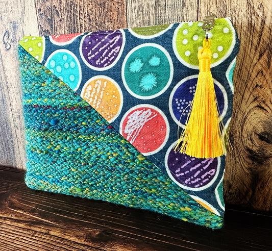 Petri Dishes and Handwoven Wool Zipper Bag
