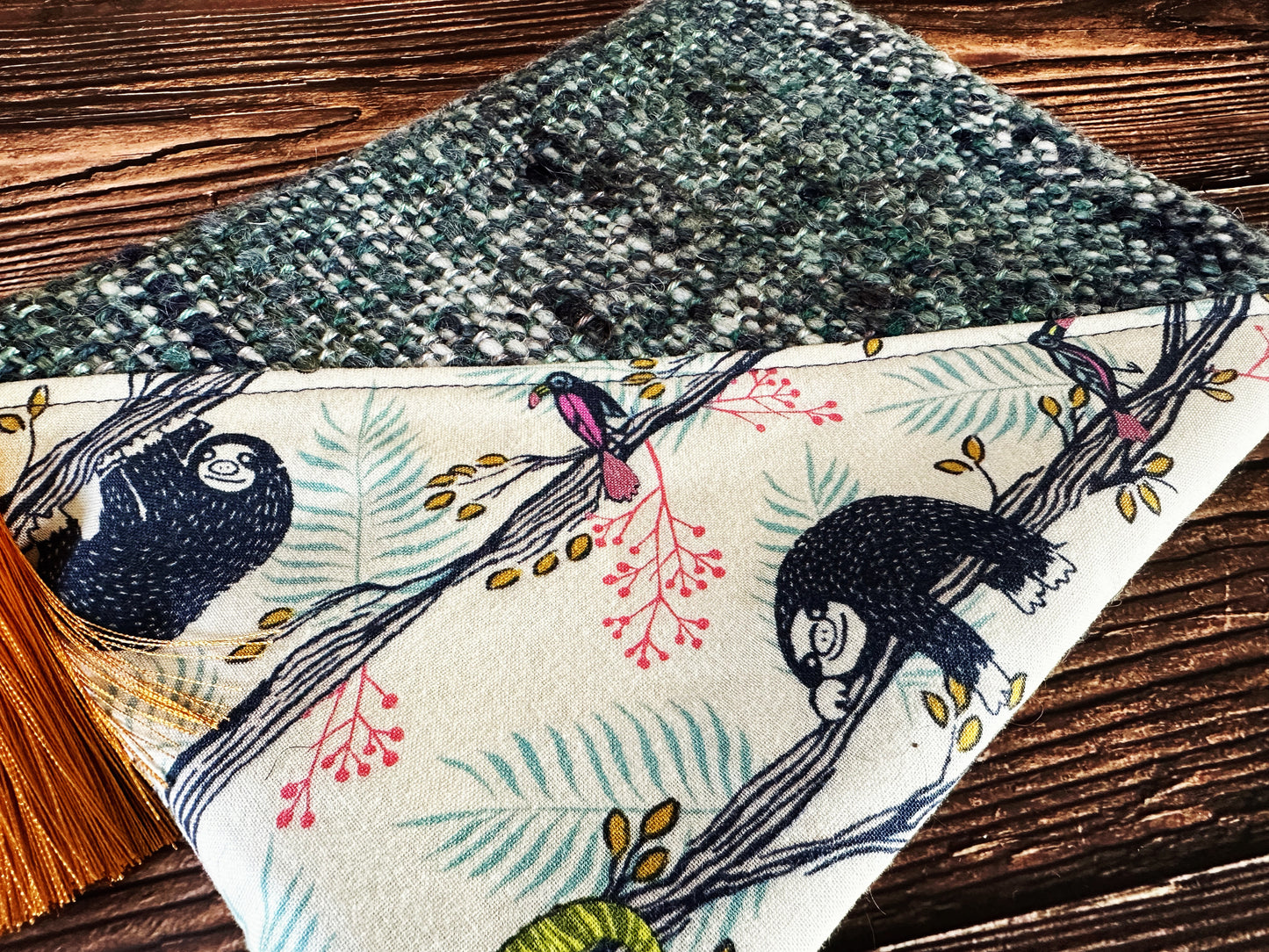 Sleepy Sloths with Handwoven Wool Zipper Bag