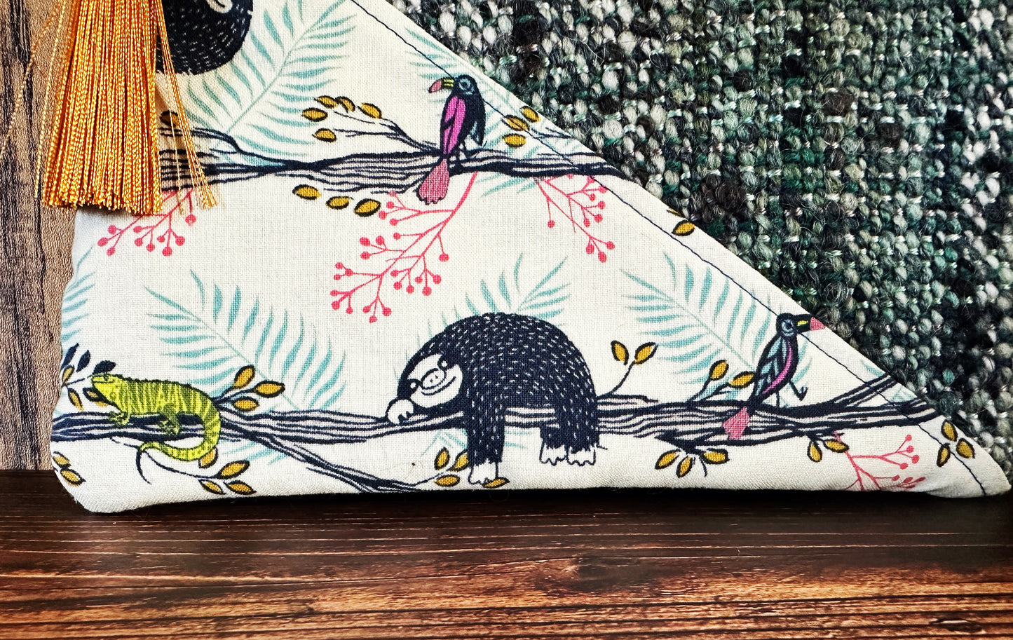 Sleepy Sloths with Handwoven Wool Zipper Bag