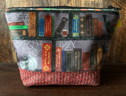 Bibliophile and Dark Academia Padded Project or Cosmetic Bag