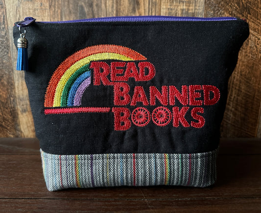 Read Banned Books and Void Kitties Padded Project or Cosmetic Bag