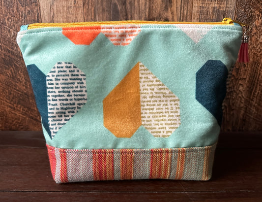 I Heart Books Padded Project or Cosmetic Bag