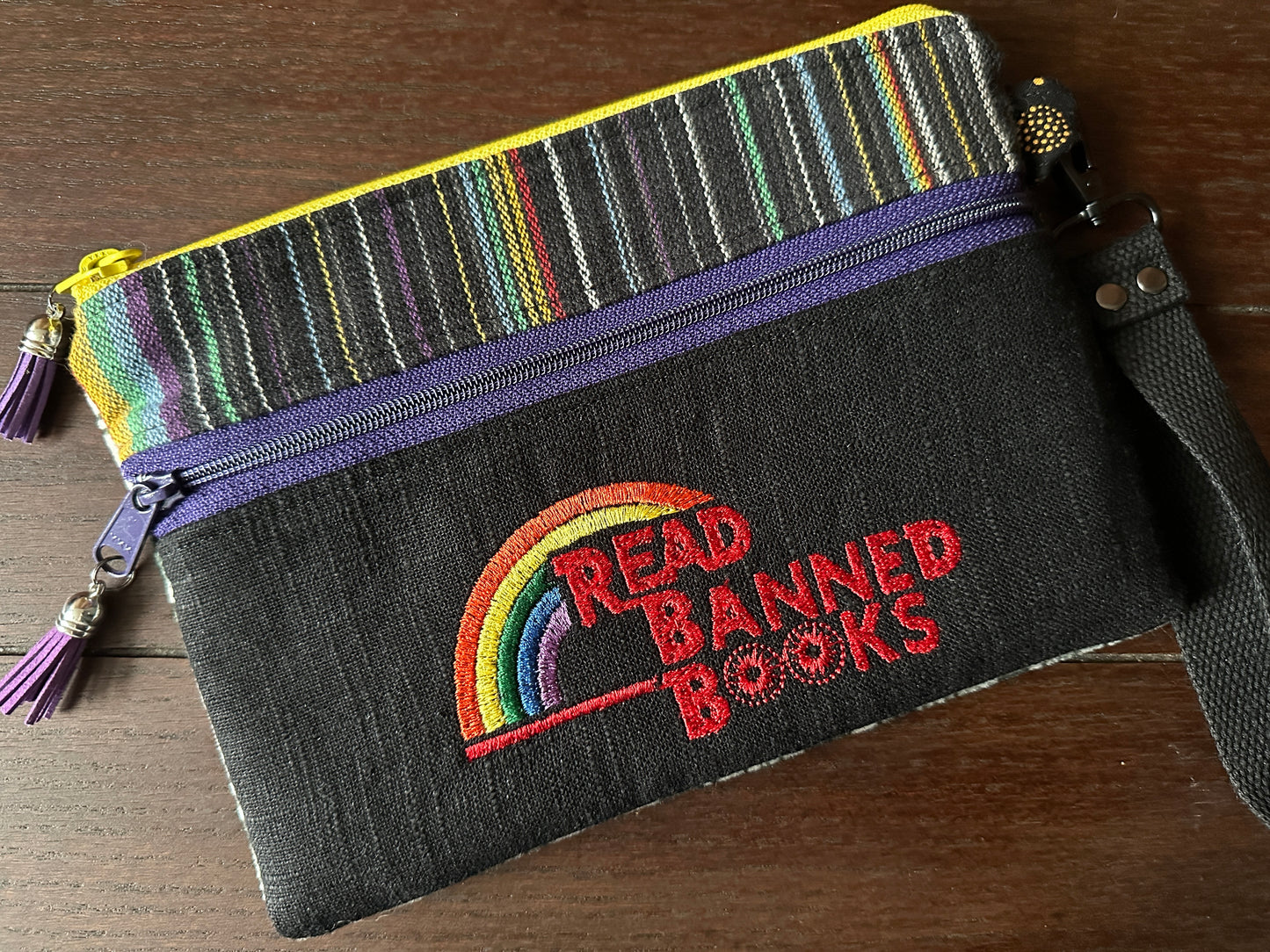 Read Banned Books Small Double Zipper Clutch and E-Reader Pouch