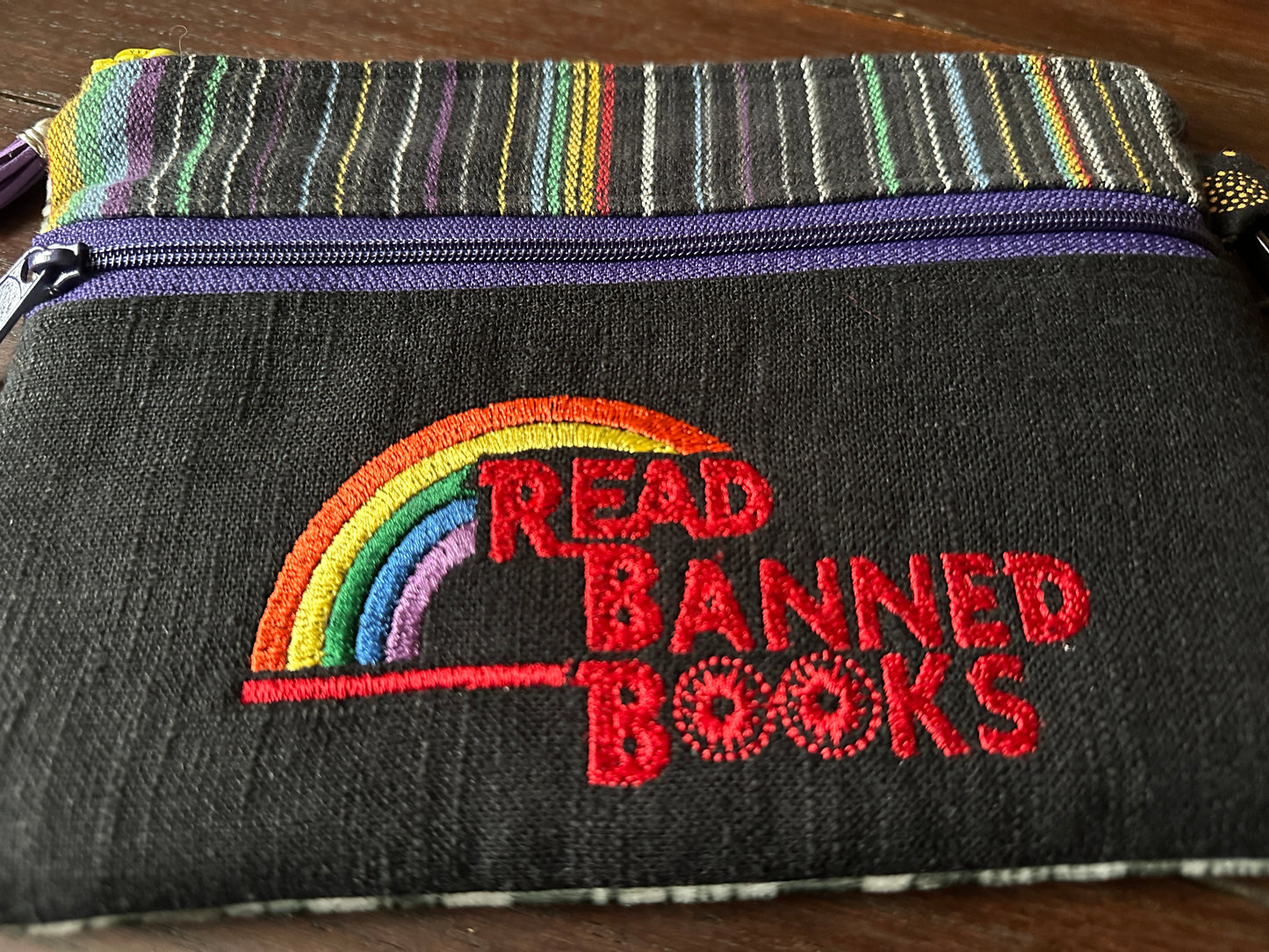 Read Banned Books Small Double Zipper Clutch and E-Reader Pouch