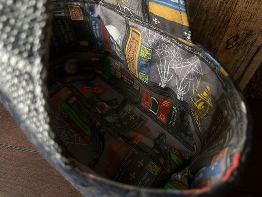 Dark Academia Small Basket Bag