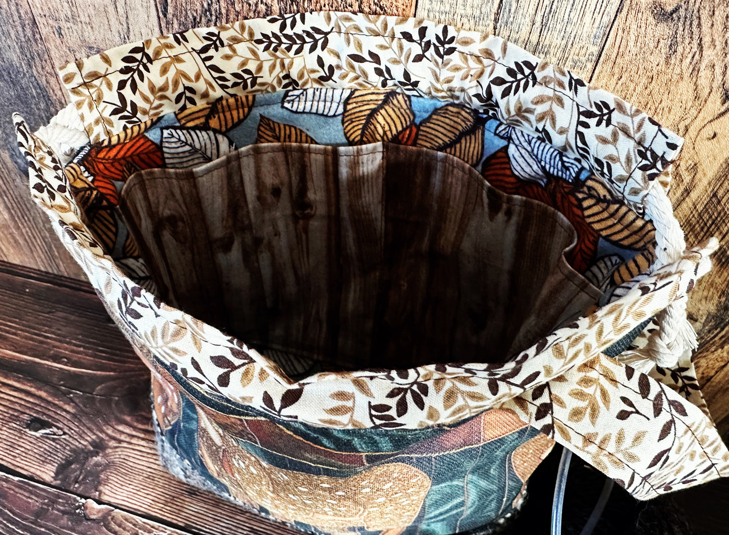 Dappled Deer with Handwoven Wool Small Project Bag