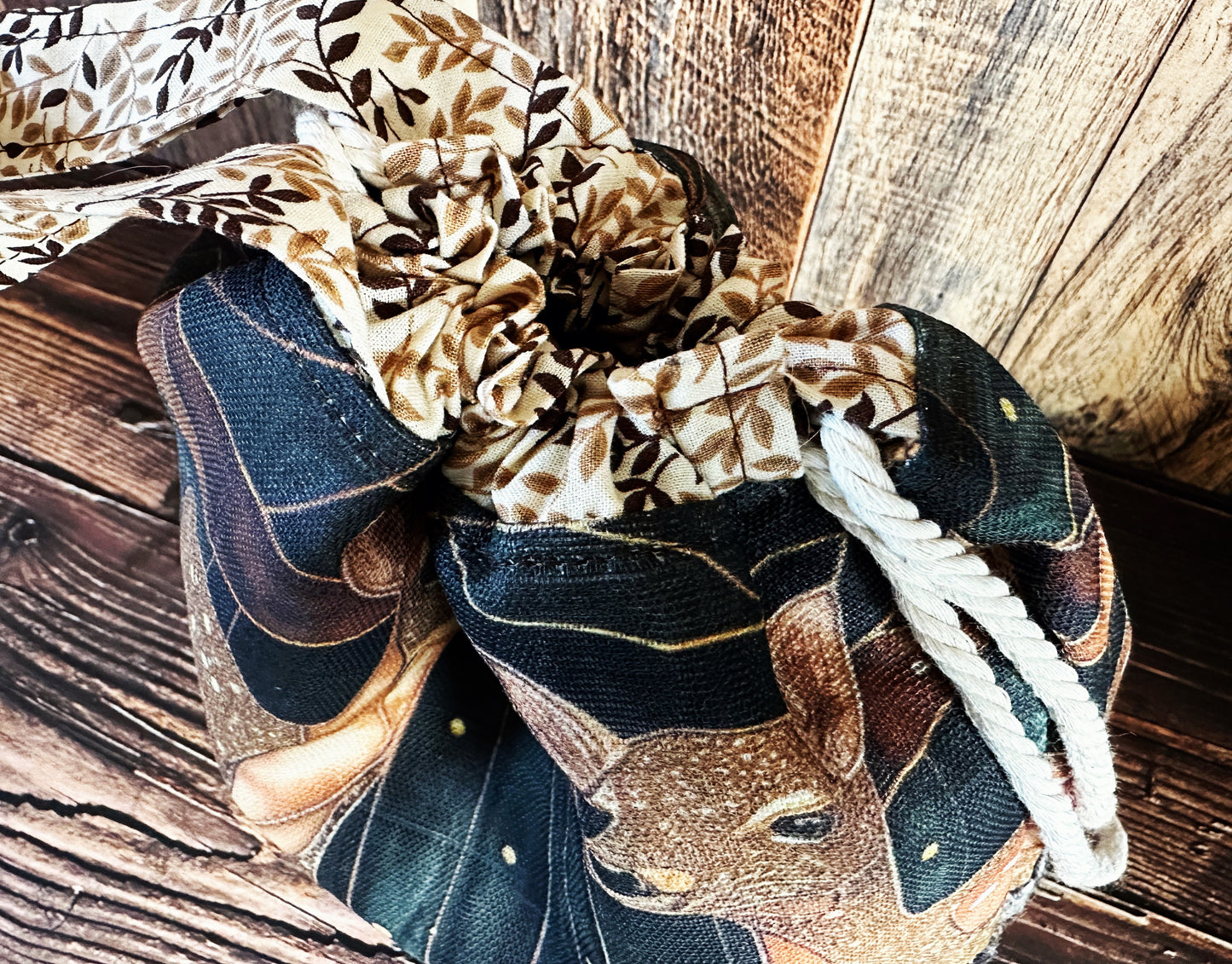 Dappled Deer with Handwoven Wool Small Project Bag