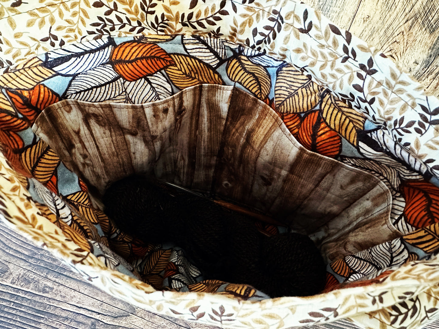 Dappled Deer with Handwoven Wool Medium Project Bag