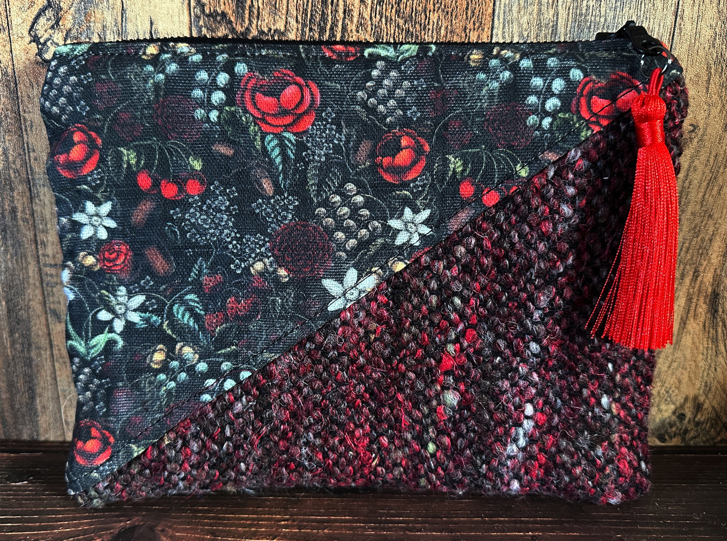 Swamp Rose with Handwoven Wool Grab and Go Zipper Bag
