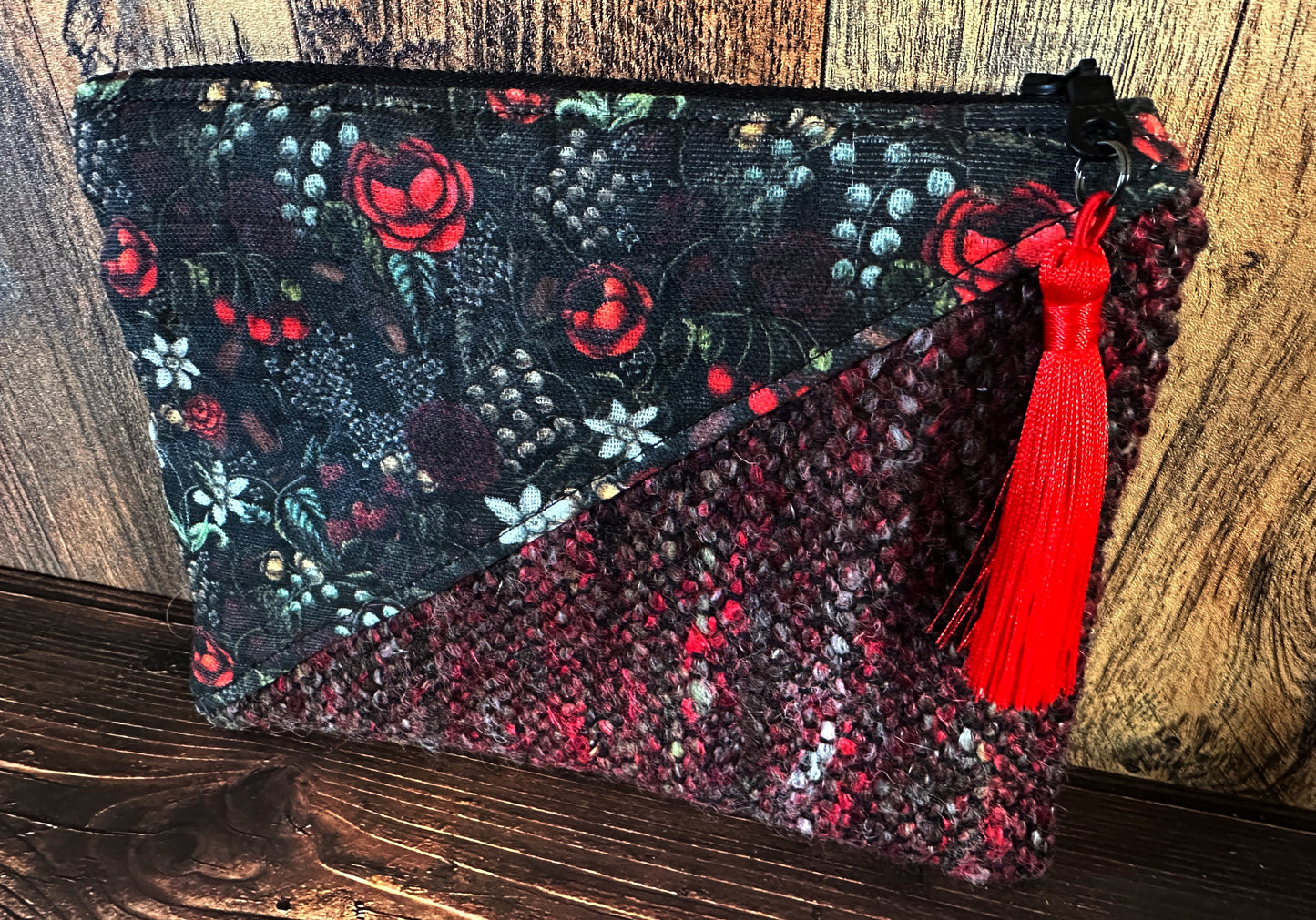 Swamp Rose with Handwoven Wool Grab and Go Zipper Bag