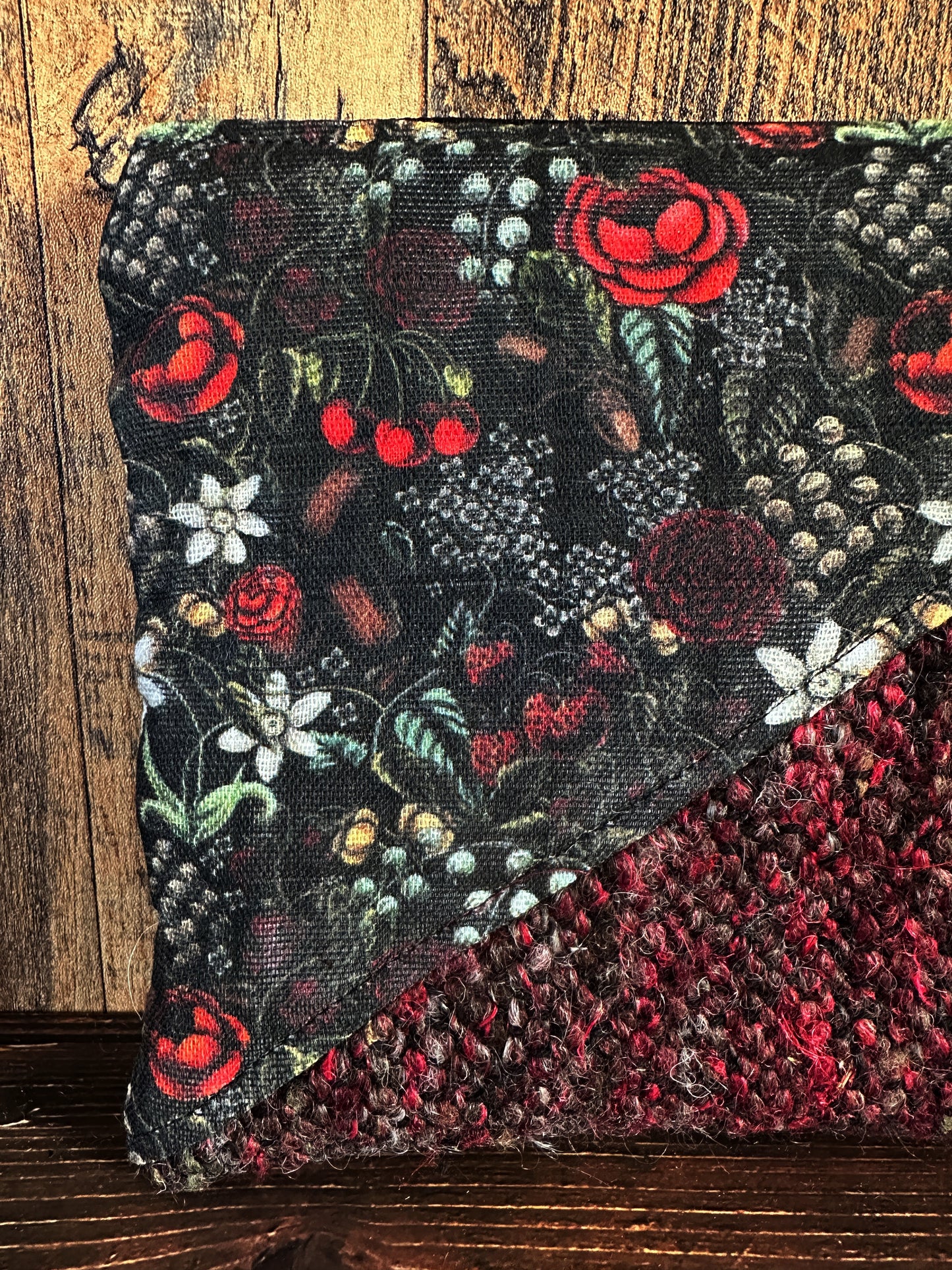 Swamp Rose with Handwoven Wool Grab and Go Zipper Bag