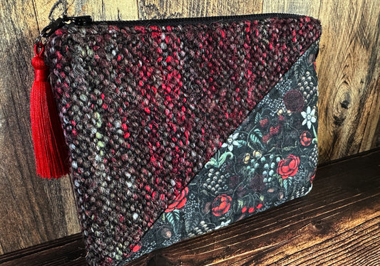 Swamp Rose with Handwoven Wool Grab and Go Zipper Bag