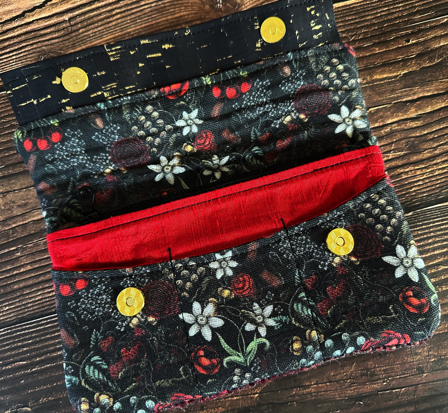 Swamp Rose with Woven Wool Minimalist Wallet