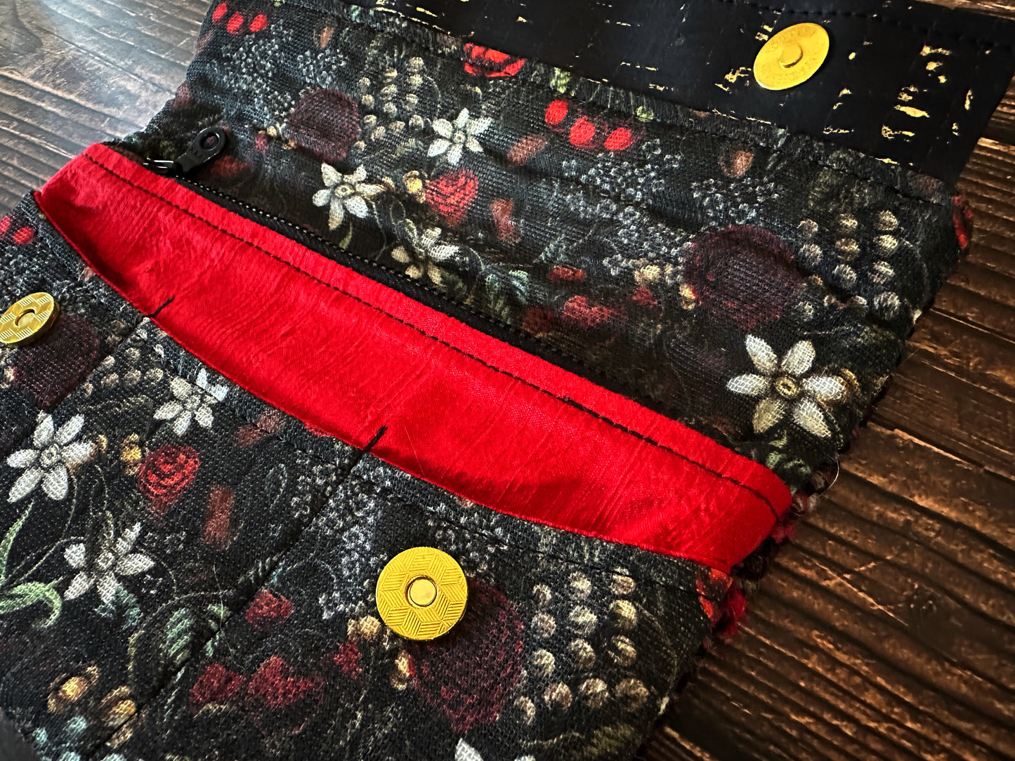 Swamp Rose with Woven Wool Minimalist Wallet