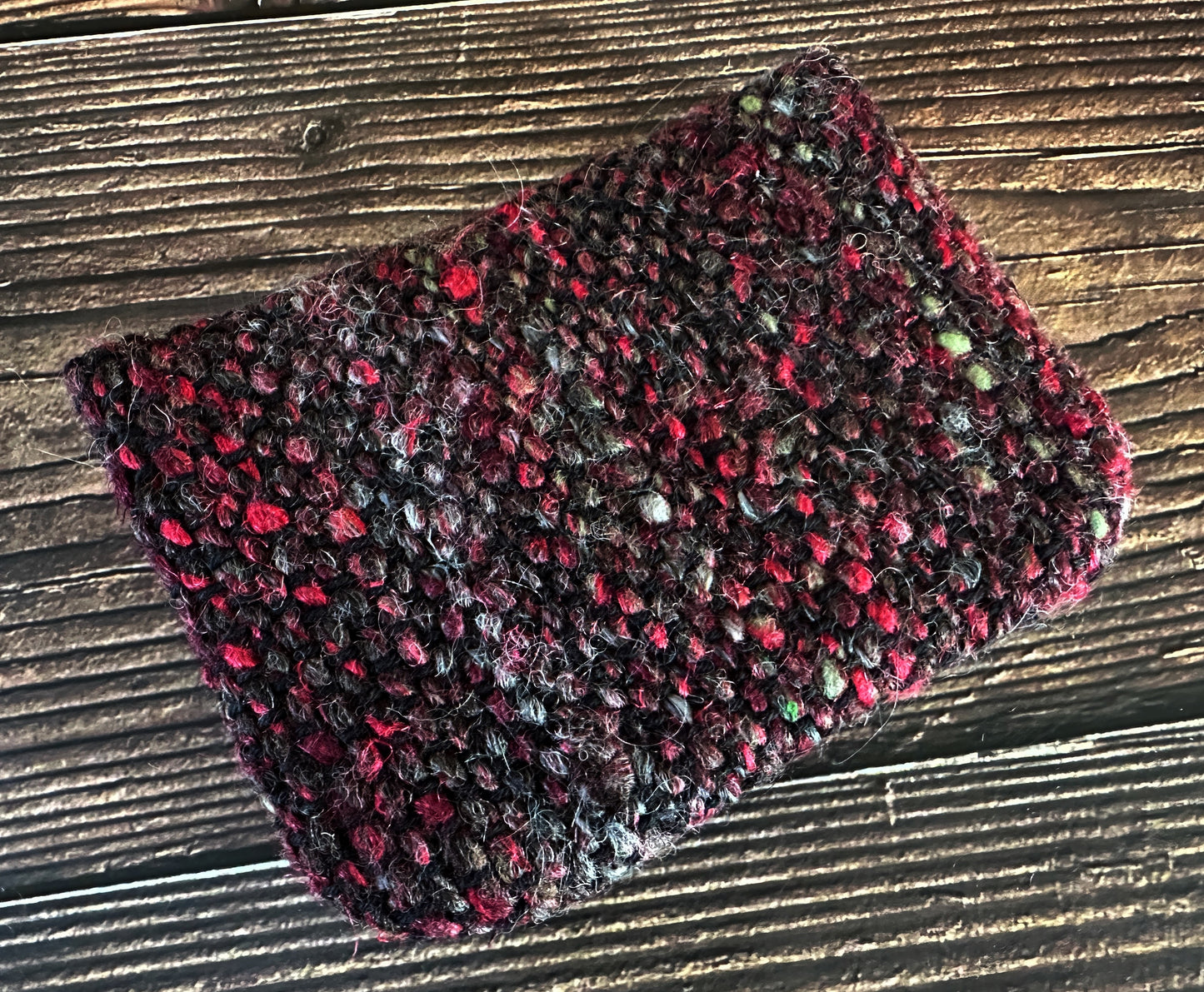 Swamp Rose & Woven Wool Simple Card Wallet