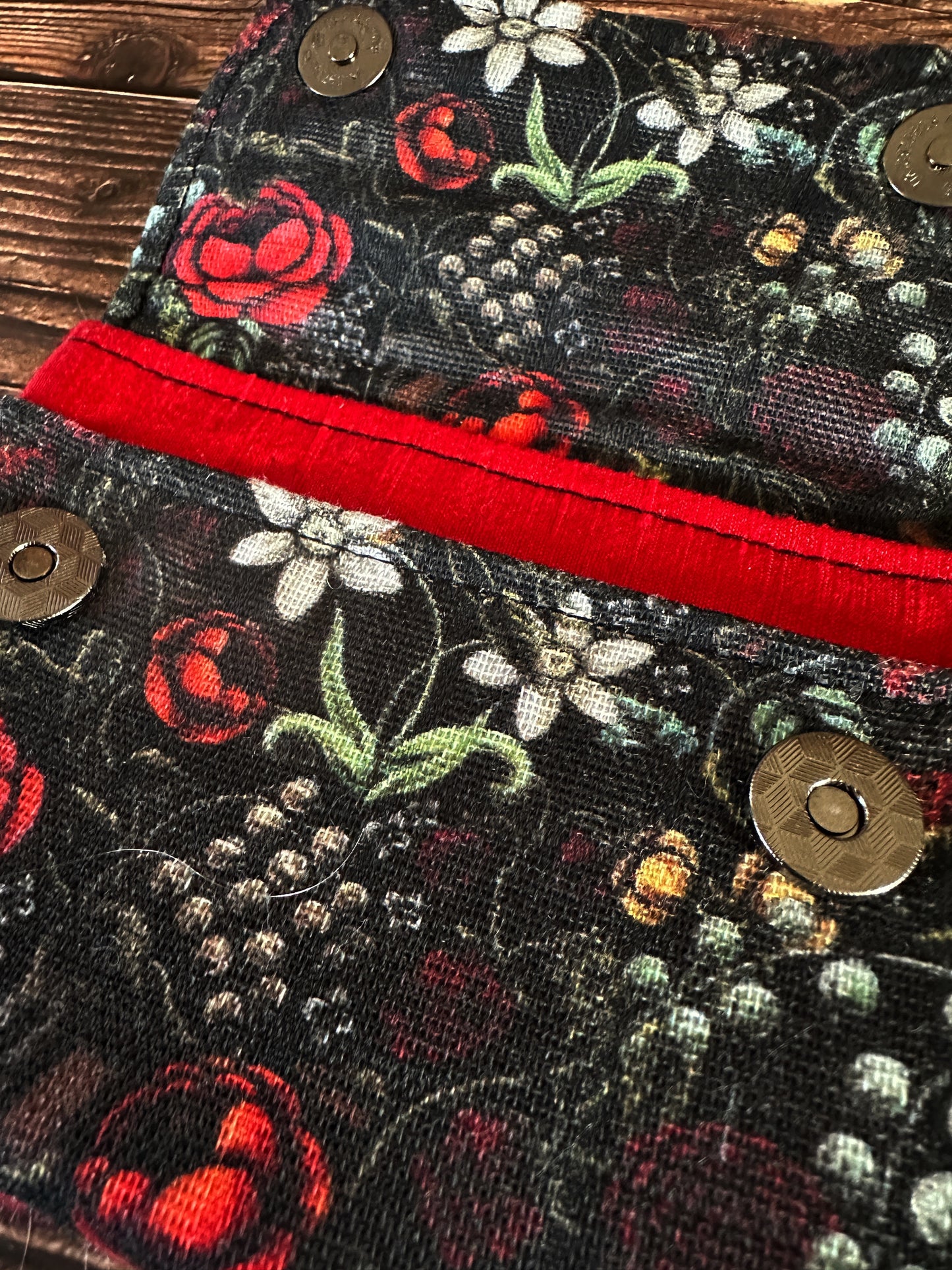 Swamp Rose & Woven Wool Simple Card Wallet