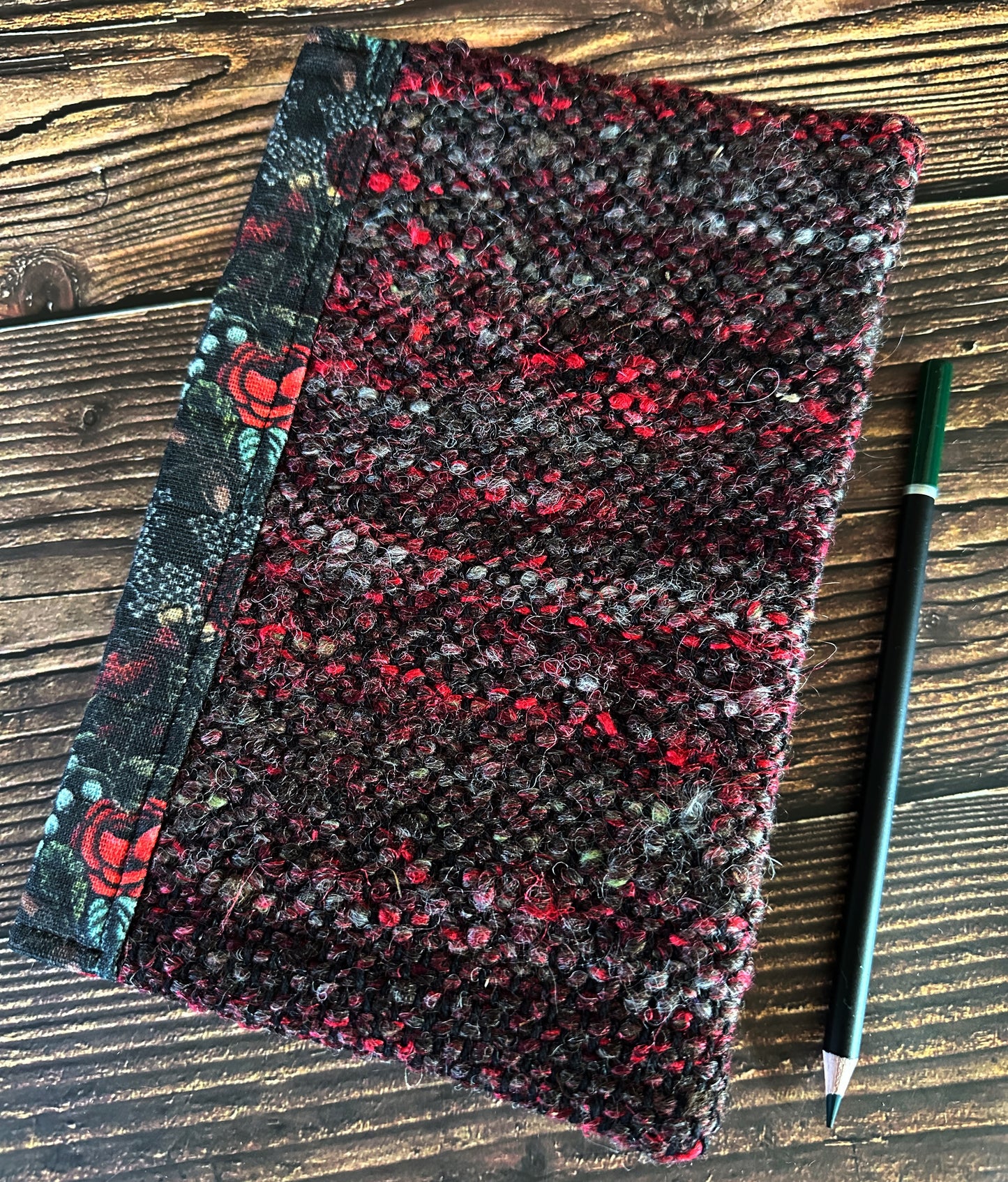 Swamp Rose with Handwoven Wool Adjustable A5 Journal Cover