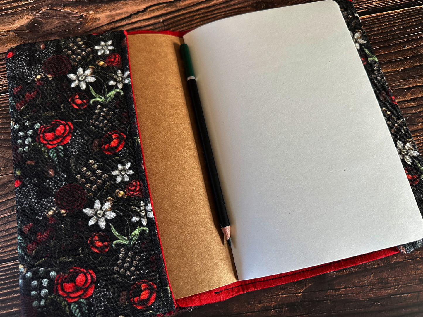 Swamp Rose with Handwoven Wool Adjustable A5 Journal Cover
