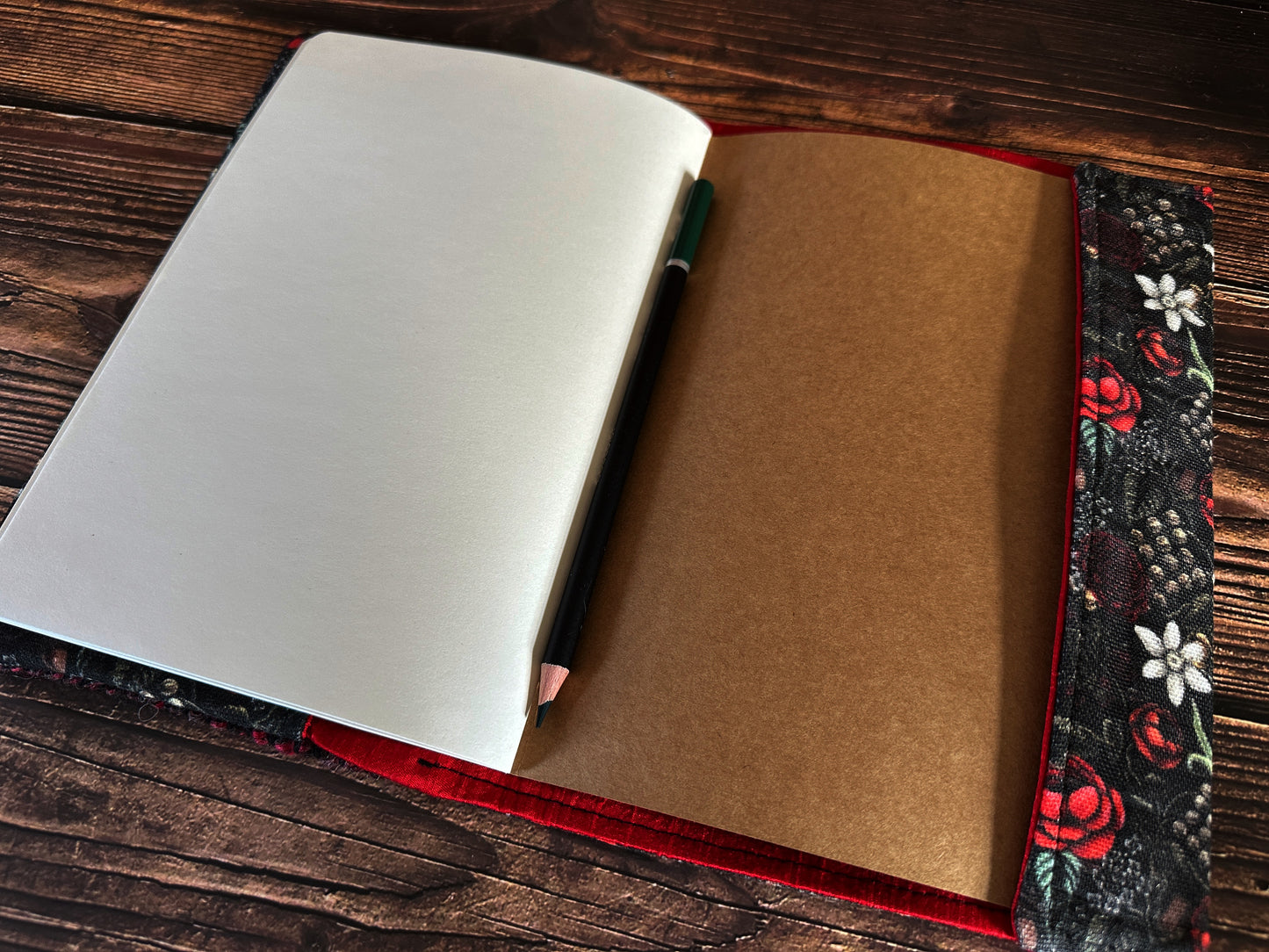 Swamp Rose with Handwoven Wool Adjustable A5 Journal Cover