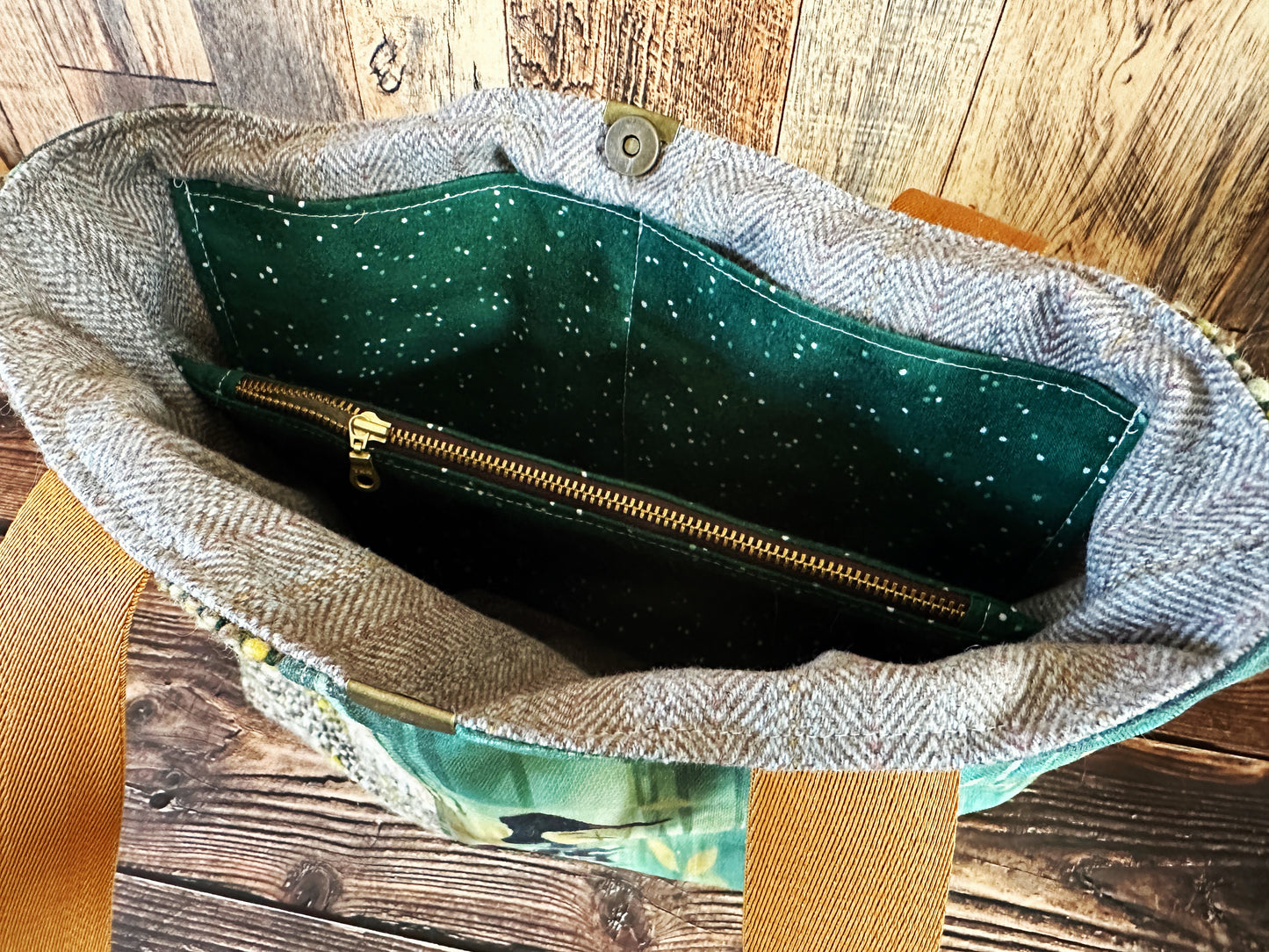 Languid Loons and Handwoven Wool Med Tote