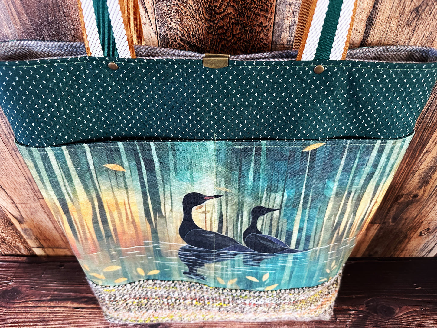 Languid Loons & Handwoven Wool Extra Large Tote
