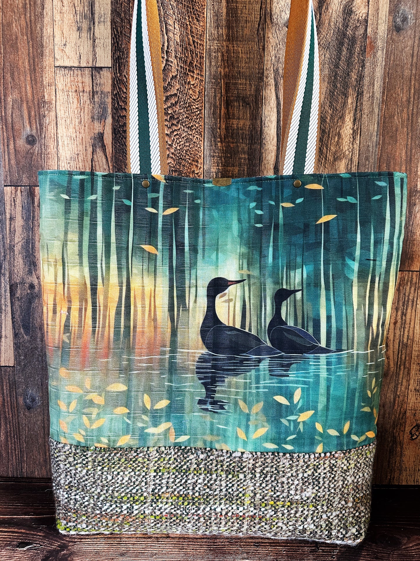 Languid Loons & Handwoven Wool Extra Large Tote
