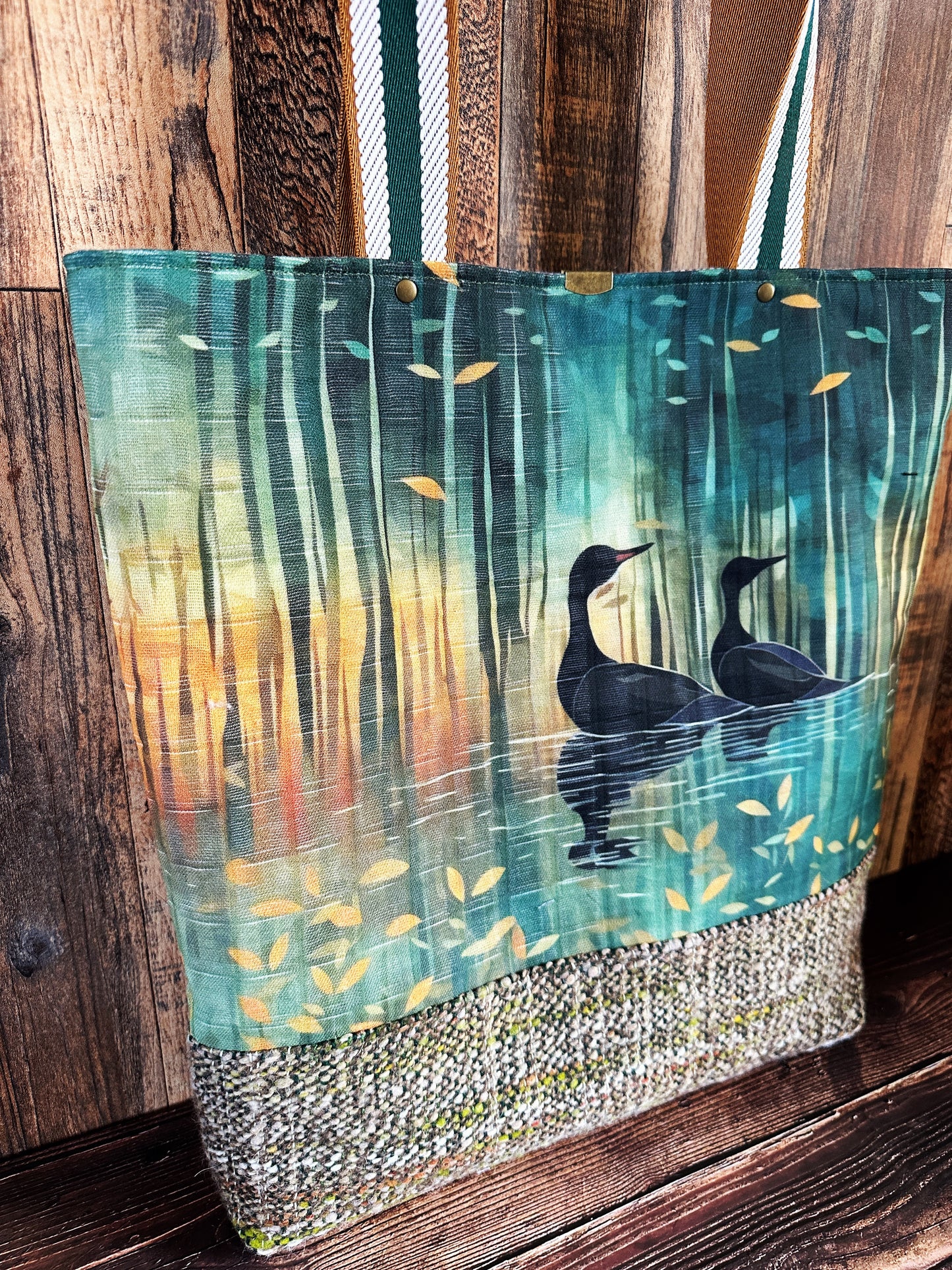 Languid Loons & Handwoven Wool Extra Large Tote