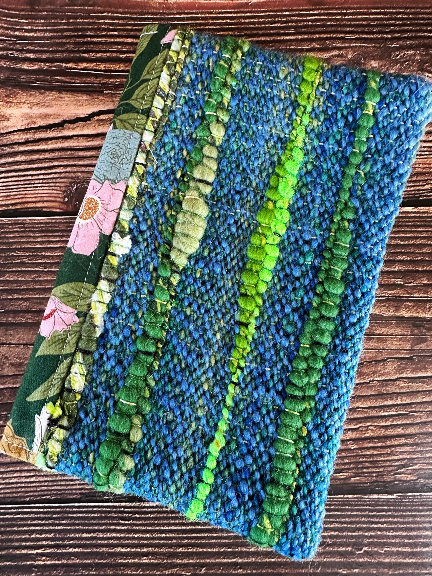 Elegant Flowers with Handwoven Wool Adjustable A5 Journal Cover