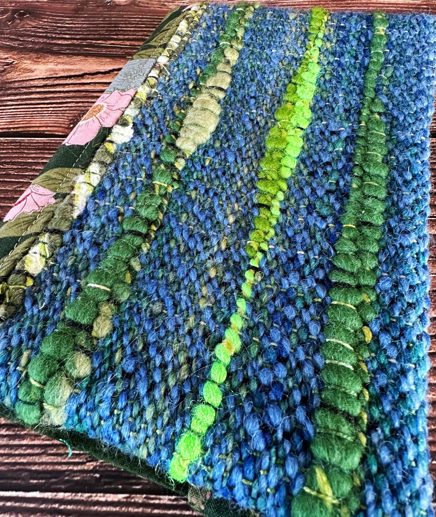 Elegant Flowers with Handwoven Wool Adjustable A5 Journal Cover