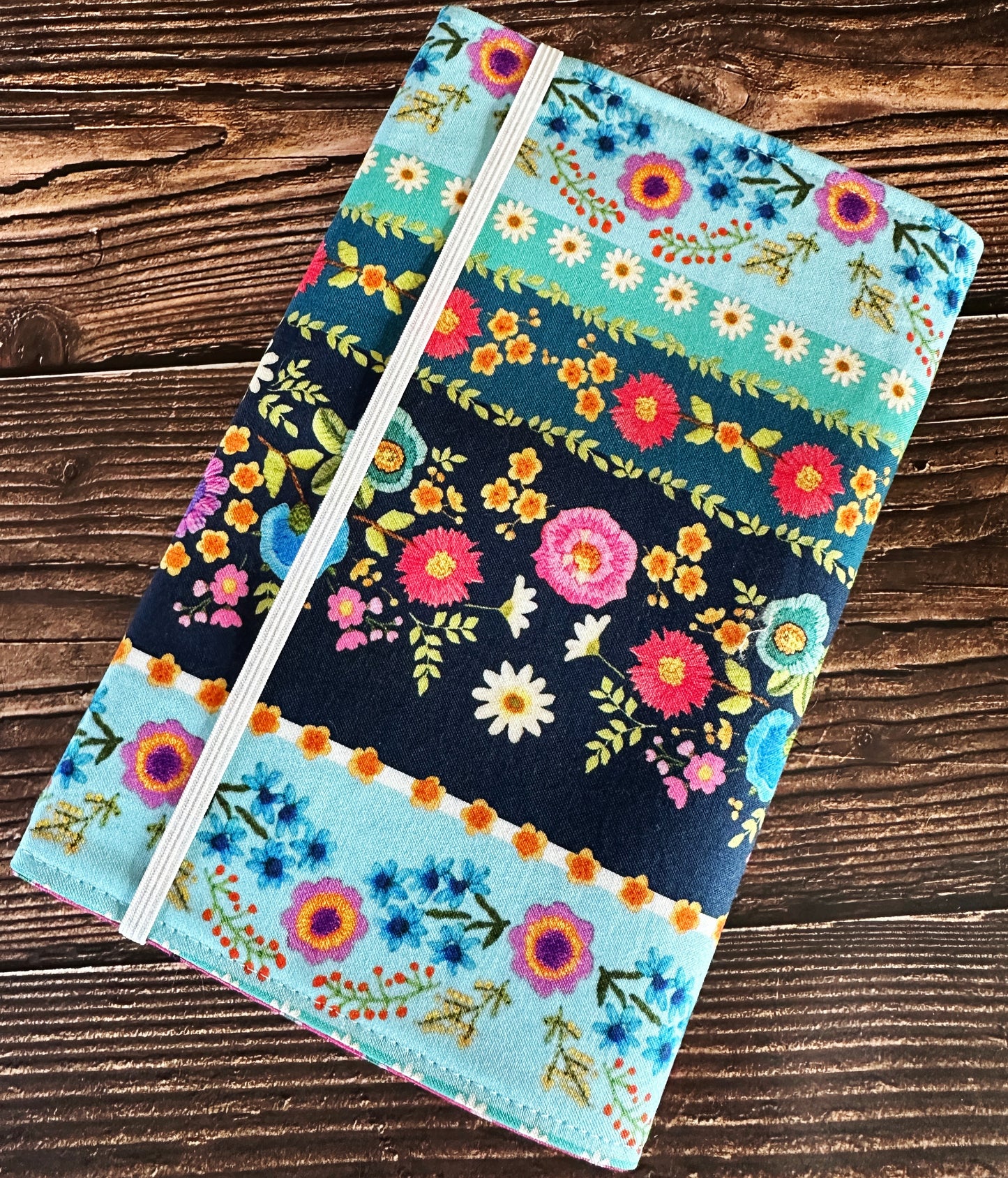 Flower Garden with Handwoven Wool Adjustable A5 Journal Cover